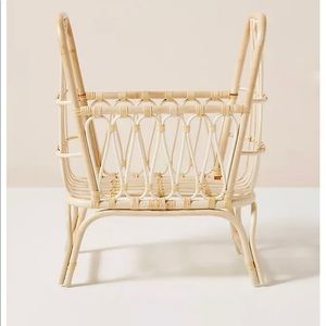 Anthropologie Wicker Doll Bassinet